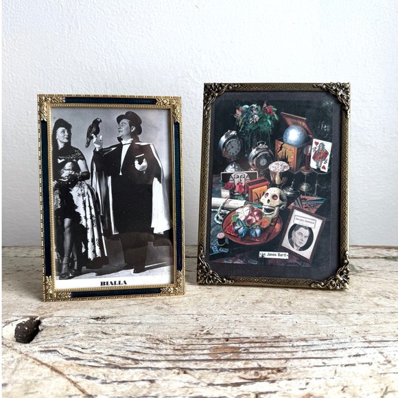 Other - Vintage Ornate Gold Frame Pair Black White Theatrical Photo Still Life Art Decor